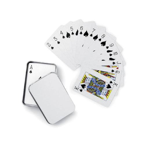Игральные карты в коробочке (тускло-серебряный)
