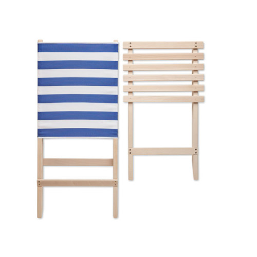 Складной пляжный стул (бело-голубой)