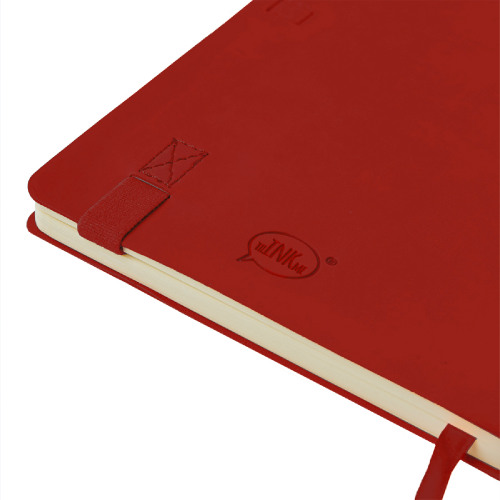 Бизнес-блокнот GRACY на резинке, формат А5, в линейку (красный)