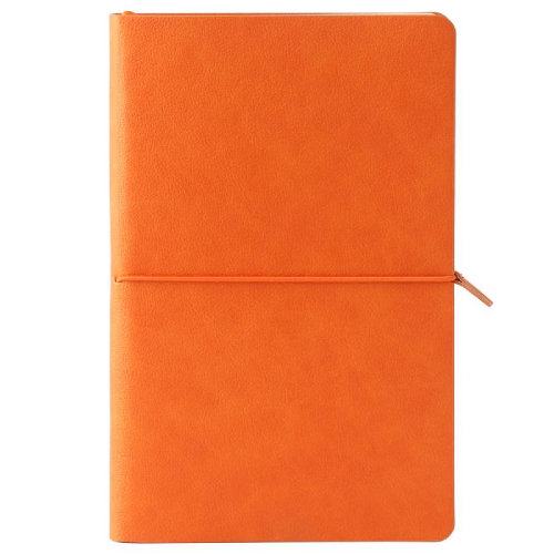 Ежедневник недатированный Fusion, А5, оранжевый, кремовый блок, оранжевый срез (оранжевый)