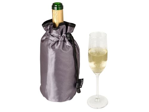 Охладитель для бутылки шампанского Cold bubbles из ПВХ в виде мешочка, серебристый