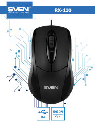  Компьютерная мышь проводная Sven RX-110, черный  Компьютерная мышь проводная Sven RX-110, черный 