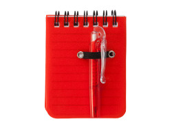 Мини-блокнот ARCO с шариковой ручкой, красный