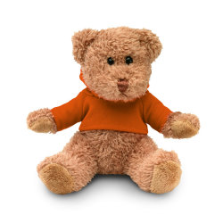 Медведь плюшевый в футболке (оранжевый)