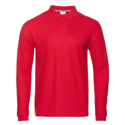 Рубашка поло унисекс STAN длинный рукав хлопок 185, 104LS, красный