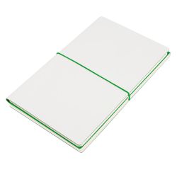 Бизнес-блокнот "Combi", 130*210 мм, бело-зеленый, кремовый форзац, гибкая обложка, в клетку/нелин (белый, зеленый)