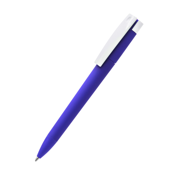 [Ручка пластиковая T-pen софт-тач, синяя]