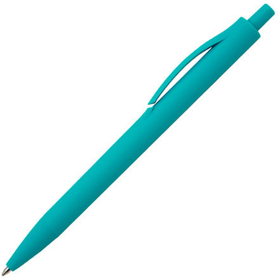 [Ручка шариковая IGLA SOFT, пластиковая, софт-тач, бирюзовая]