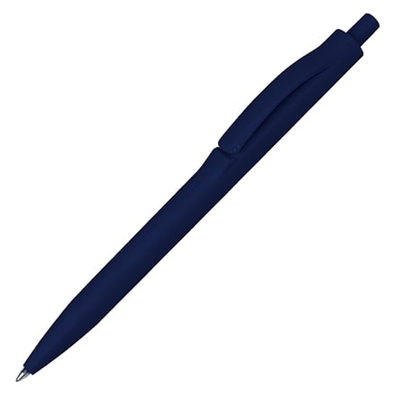 [Ручка шариковая IGLA SOFT, пластиковая, софт-тач, темно-синяя]