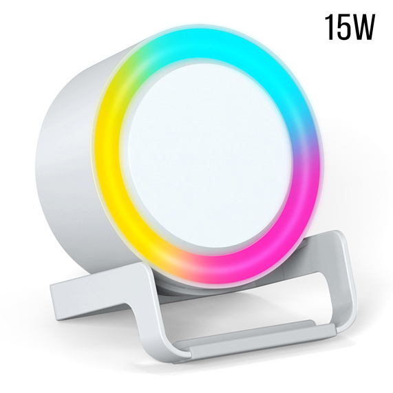 [Беспроводная Bluetooth колонка U-Tone RGB c функцией беспроводной зарядки 15W, белый]