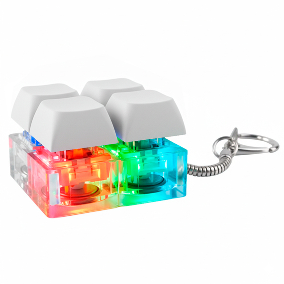 [Брелок Press Anti Stress с LED подсветкой (фонарик), белый]