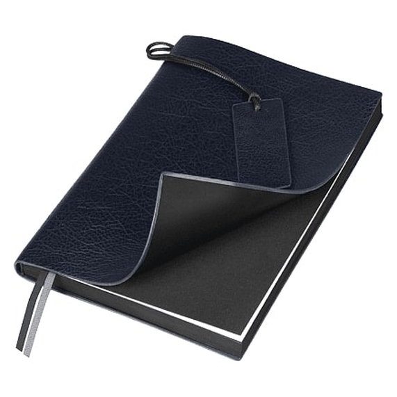 [Ежедневник Flexy Foggia Leatherette B5, темно-синий, недатированный, в гибкой обложке в подарочной коробке]