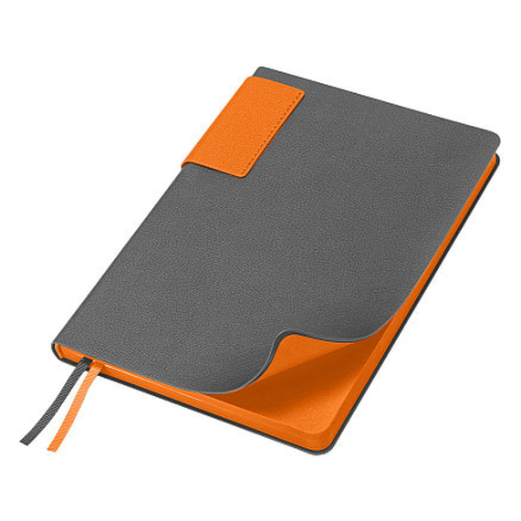 [Ежедневник Flexy Star Sivilia Grey Edition Color А5, серо-оранжевый, недатированный в гибкой обложке]