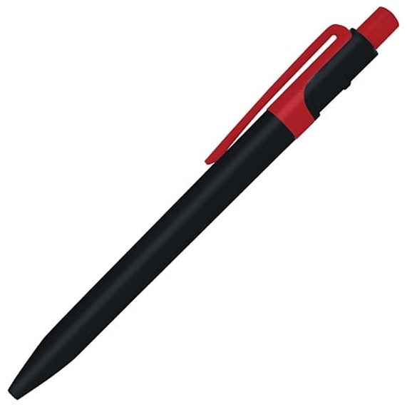 [Ручка шариковая пластиковая Ravena Color, черная/красная]