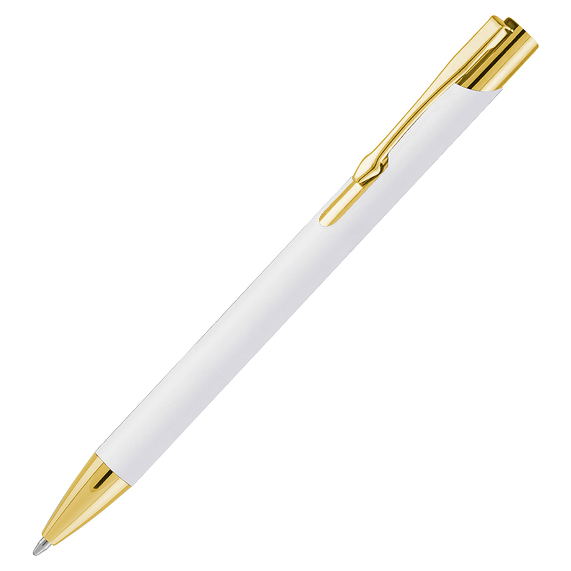 [Ручка шариковая, Legend Soft Touch Mirror Gold Requis, белая/золотистая]