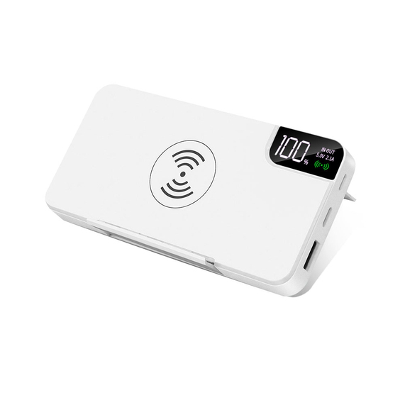 [Внешний аккумулятор gPro QI, с беспроводной зарядкой 10000 mAh, белый]
