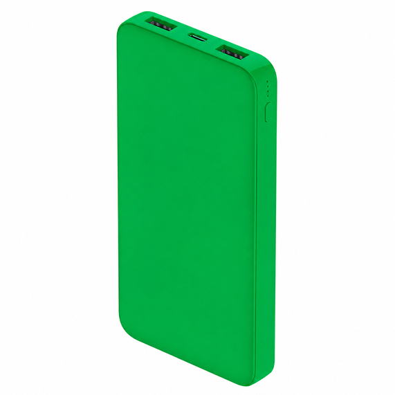 [Внешний аккумулятор Polus, 10000 Mah, софт-тач покрытие, зеленый]