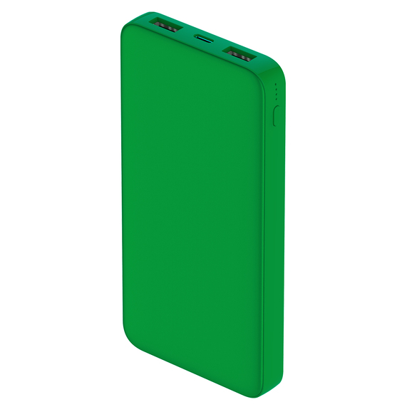 [Внешний аккумулятор Polus, 10000 Mah, софт-тач покрытие, зеленый]