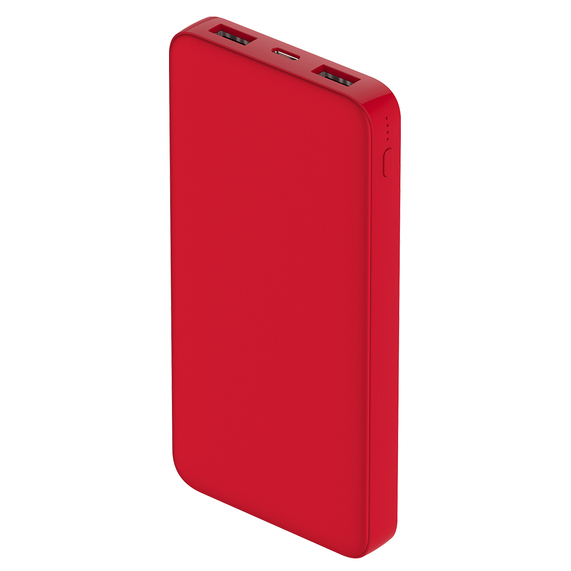 [Внешний аккумулятор Polus, 10000 Mah, софт-тач покрытие, красный]