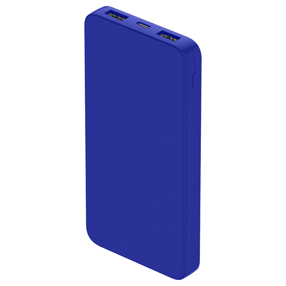 [Внешний аккумулятор Polus, 10000 Mah, софт-тач покрытие, синий]