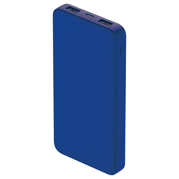 [Внешний аккумулятор Polus, 10000 Mah, софт-тач покрытие, синий]