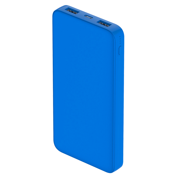 [Внешний аккумулятор Polus, 10000 Mah, софт-тач покрытие, светло синий]