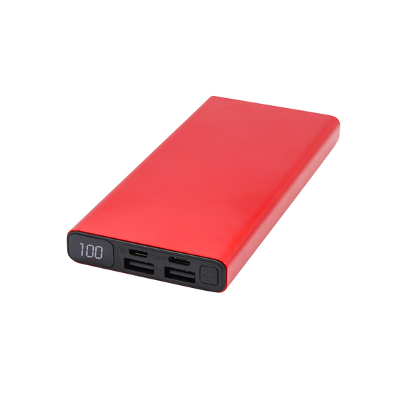 [Внешний аккумулятор Höginn в металлическом корпусе, 10000mAh, красный]