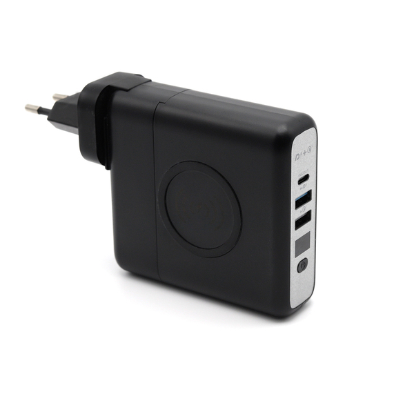 [Внешний аккумулятор Gemini с беспроводной зарядкой и сетевым адаптером, 10000 mAh, черный]