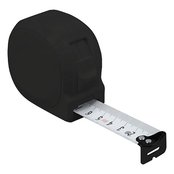 [Рулетка Tools Standart, 5 метров, черная, пластиковая, с ремешком]