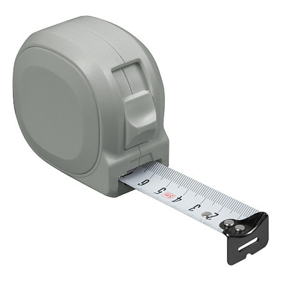 [Рулетка Tools Standart, 5 метров, серая, пластиковая, с ремешком]