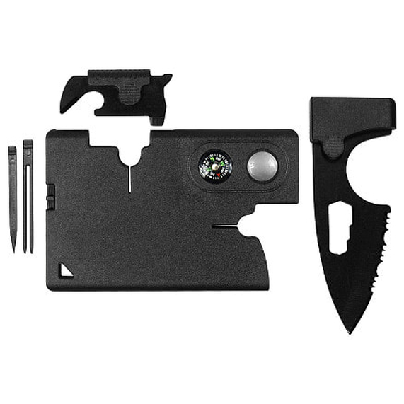 [Карточка Tools leeds, 9 функций, инструменты из нержавеющей стали, корпус из полупрозрачного черного пластика]