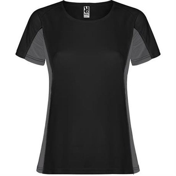 [Спортивная футболка SHANGHAI WOMAN женская, ЧЕРНЫЙ/ТЕМНЫЙ ГРАФИТ M]