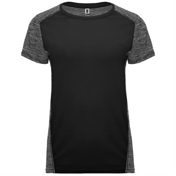 [Спортивная футболка ZOLDER WOMAN женская, ЧЕРНЫЙ/ПЁСТРЫЙ ЧЕРНЫЙ L]