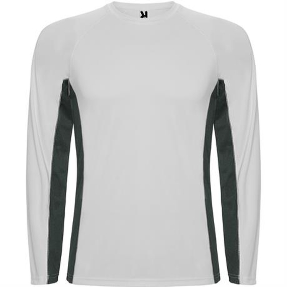 [Спортивная футболка SHANGHAI L/S мужская, БЕЛЫЙ/ТЕМНЫЙ ГРАФИТ M]
