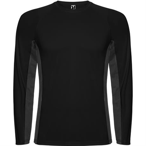 [Спортивная футболка SHANGHAI L/S мужская, ЧЕРНЫЙ/ТЕМНЫЙ ГРАФИТ L]