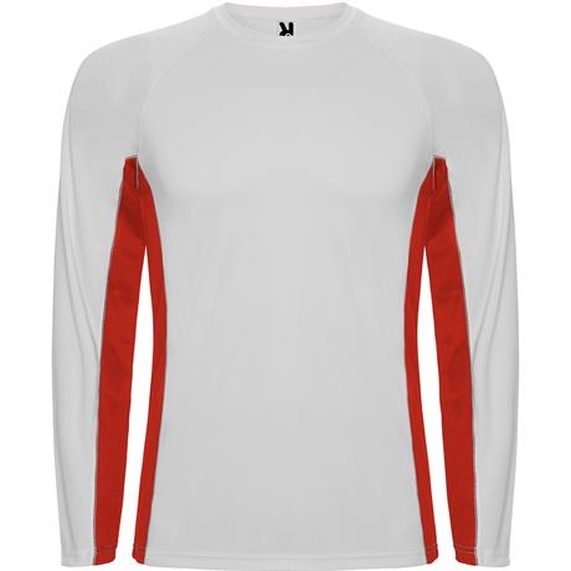 [Спортивная футболка SHANGHAI L/S мужская, БЕЛЫЙ/КРАСНЫЙ XL]
