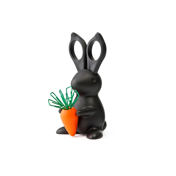 [Ножницы и магнит со скрепками Bunny, чёрные]