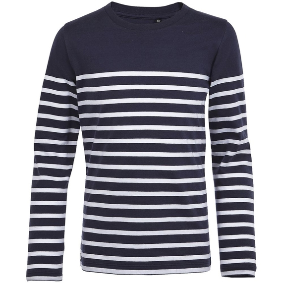 [Футболка детская с длинным рукавом Matelot LSL Kids, темно-синяя с белым, на рост 142-152 см (12 лет)]