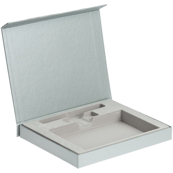 [Коробка Memo Pad для блокнота, флешки и ручки, серебристая]