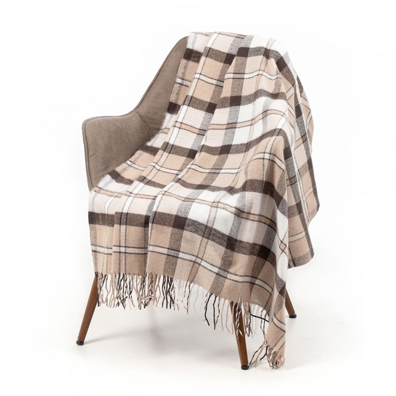[Плед Dublin, бежево-серый]