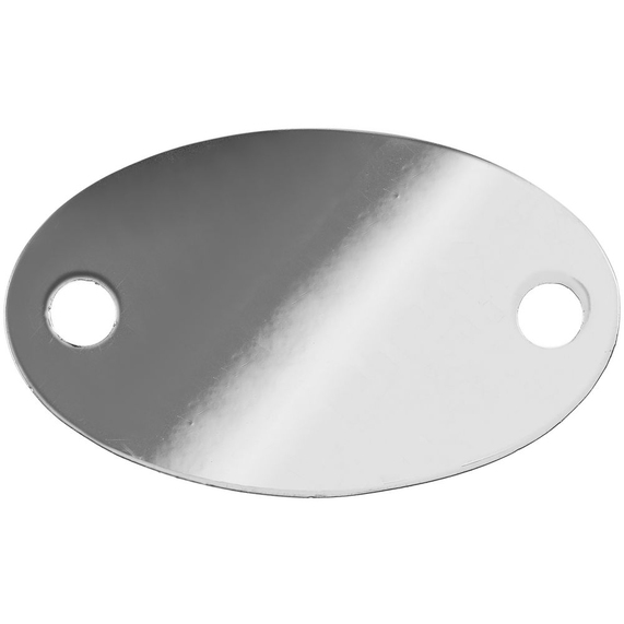 [Шильдик металлический Alfa Oval, серебристый (хром)]