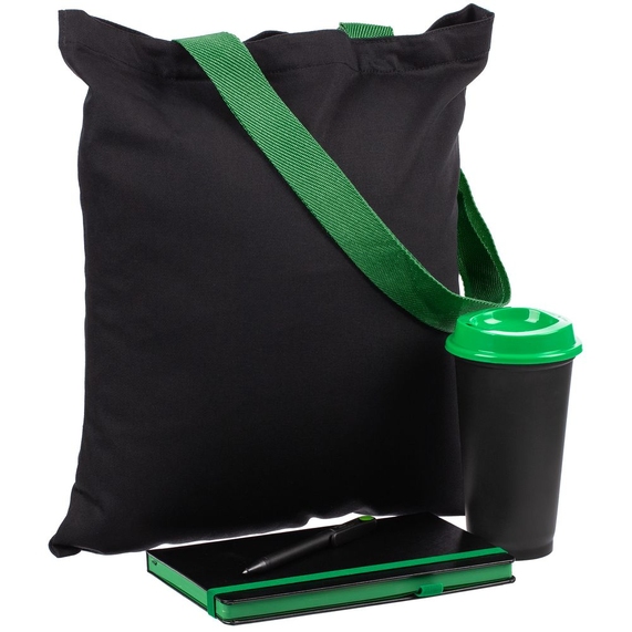 [Набор Velours Bag, черный с зеленым]