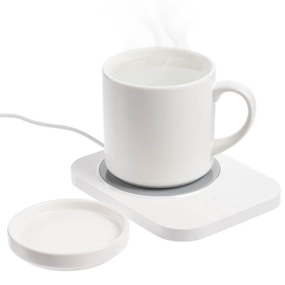 [Кружка с подогревом и беспроводной зарядкой dualBase plus, белая]