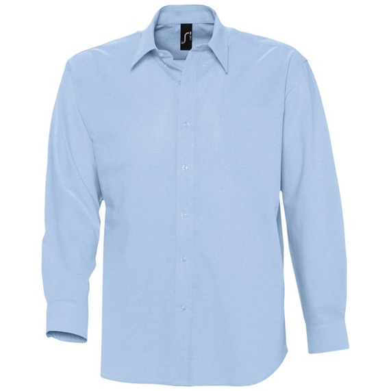 [Рубашка мужская с длинным рукавом Boston голубая, размер 4XL]