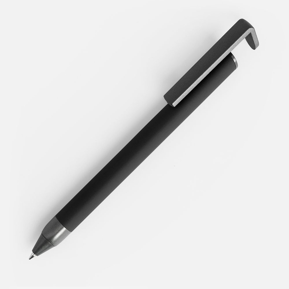 [Ручка шариковая Standic с подставкой для телефона, черная]