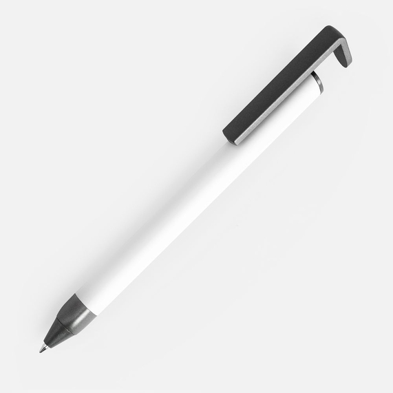 [Ручка шариковая Standic с подставкой для телефона, белая]