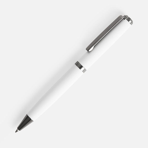 [Ручка шариковая Inkish Gunmetal в футляре, белая]