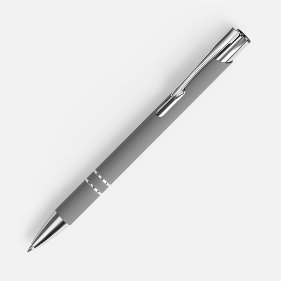 [Ручка шариковая Keskus Soft Touch, серая]
