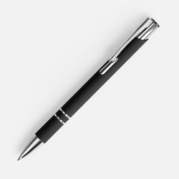 [Ручка шариковая Keskus Soft Touch, черная]