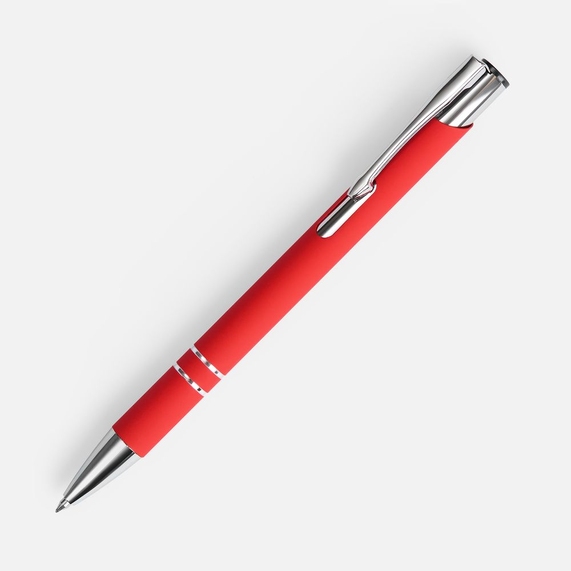 [Ручка шариковая Keskus Soft Touch, красная]